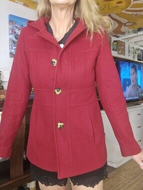 Anne Klein Red Wool Coat